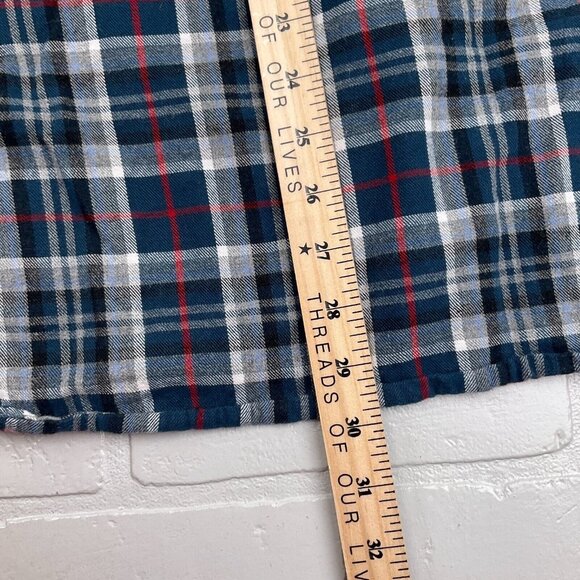 Duluth Shirt Men Large Blue Red‎ Black Plaid Flannel Trim Fit Classic Work VTG - Picture 8 of 9